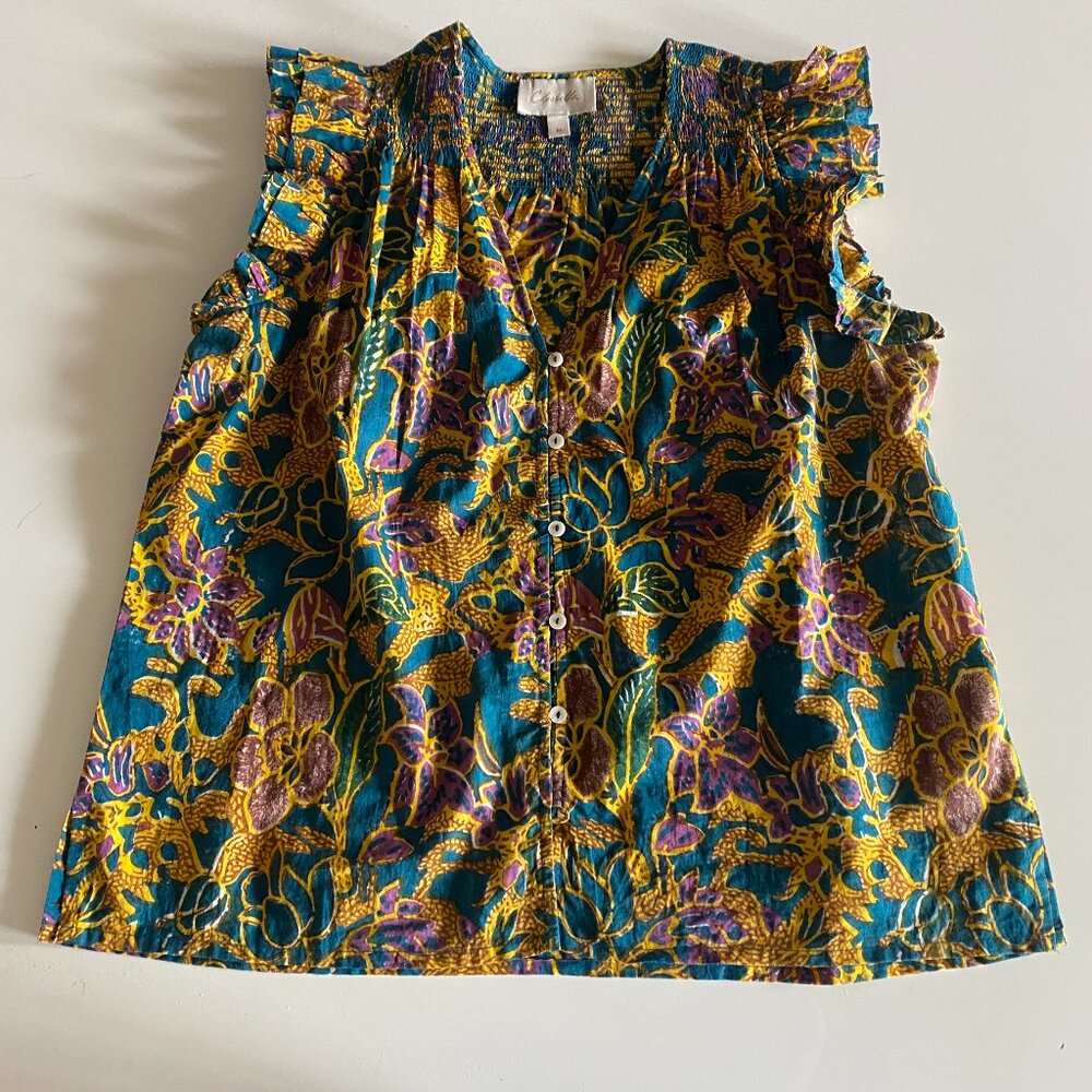 Cleobella Chloe Blouse in Indo Block Print, Size M - Picture 5 of 11